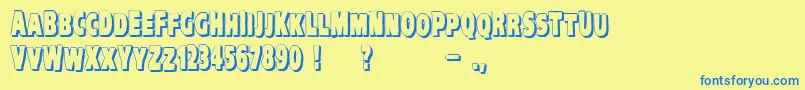 VtcKreepykomikatwoShadow Font – Blue Fonts on Yellow Background