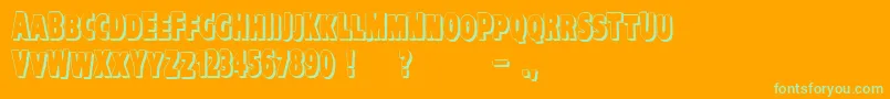 Подробнее о шрифте VtcKreepykomikatwoShadow Шрифт VtcKreepykomikatwoShadow – зелёные шрифты на оранжевом фоне