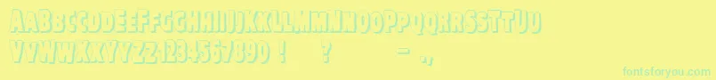 VtcKreepykomikatwoShadow Font – Green Fonts on Yellow Background