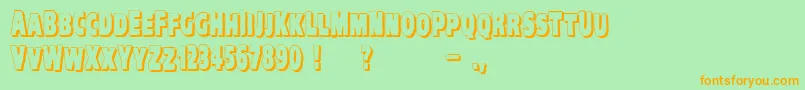 VtcKreepykomikatwoShadow Font – Orange Fonts on Green Background