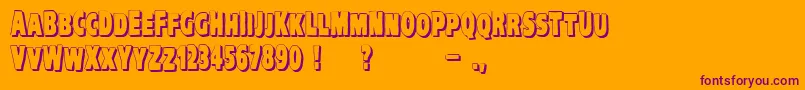 VtcKreepykomikatwoShadow Font – Purple Fonts on Orange Background