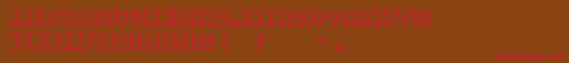 フォントVtcKreepykomikatwoShadow – 赤い文字が茶色の背景にあります。