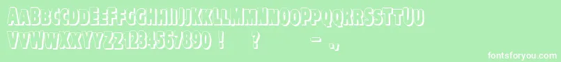 VtcKreepykomikatwoShadow-Schriftart – Weiße Schriften auf grünem Hintergrund
