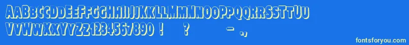 Шрифт VtcKreepykomikatwoShadow – жёлтые шрифты на синем фоне