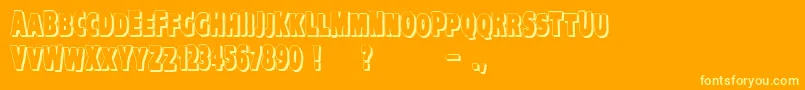 Шрифт VtcKreepykomikatwoShadow – жёлтые шрифты на оранжевом фоне
