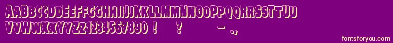 VtcKreepykomikatwoShadow Font – Yellow Fonts on Purple Background