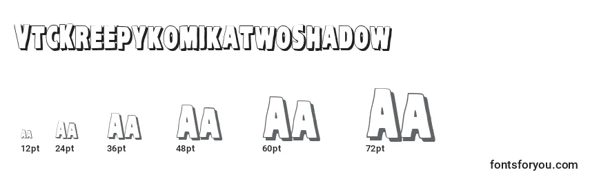 Größen der Schriftart VtcKreepykomikatwoShadow