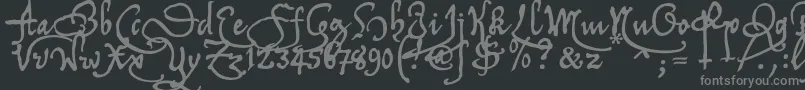 Tychrc2u-Schriftart – Graue Schriften auf schwarzem Hintergrund