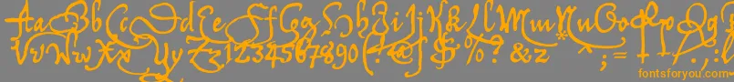 Tychrc2u Font – Orange Fonts on Gray Background