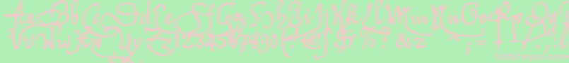 Tychrc2u Font – Pink Fonts on Green Background
