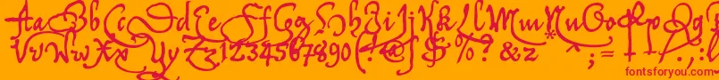 Tychrc2u Font – Red Fonts on Orange Background