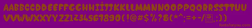 ChocolateBarDemo-Schriftart – Braune Schriften auf violettem Hintergrund