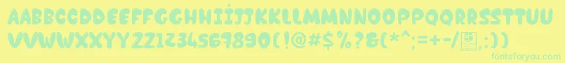 ChocolateBarDemo Font – Green Fonts on Yellow Background