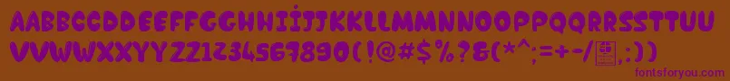 ChocolateBarDemo Font – Purple Fonts on Brown Background