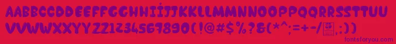 ChocolateBarDemo Font – Purple Fonts on Red Background