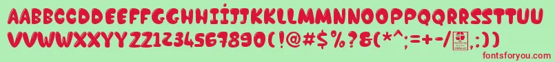 ChocolateBarDemo Font – Red Fonts on Green Background