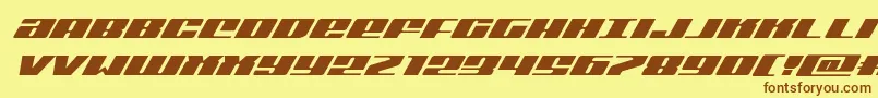 Michiganexpandsuperital Font – Brown Fonts on Yellow Background