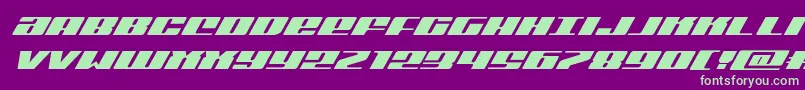 Michiganexpandsuperital Font – Green Fonts on Purple Background
