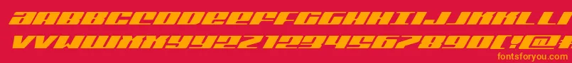 Michiganexpandsuperital Font – Orange Fonts on Red Background