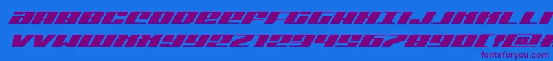 Michiganexpandsuperital Font – Purple Fonts on Blue Background