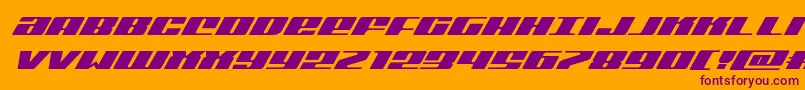 Michiganexpandsuperital Font – Purple Fonts on Orange Background