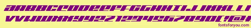 Michiganexpandsuperital Font – Purple Fonts on Yellow Background