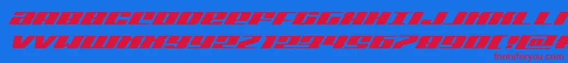 Шрифт Michiganexpandsuperital – красные шрифты на синем фоне