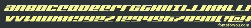 Michiganexpandsuperital Font – Yellow Fonts on Black Background