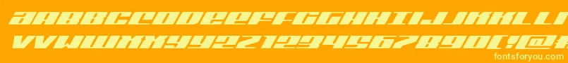 Michiganexpandsuperital Font – Yellow Fonts on Orange Background