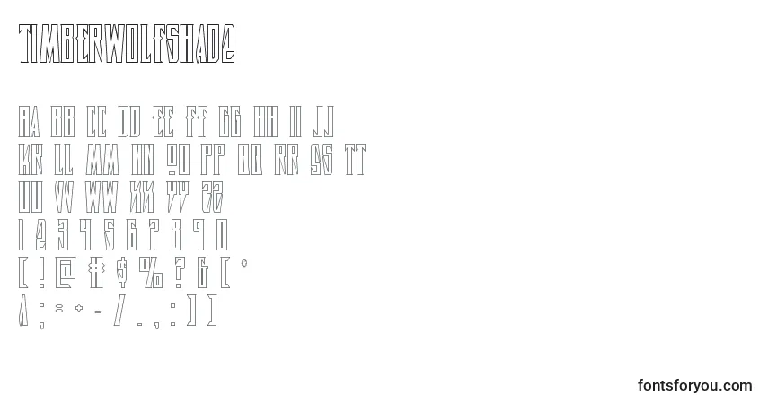 Timberwolfshad2-fontti – aakkoset, numerot, erikoismerkit