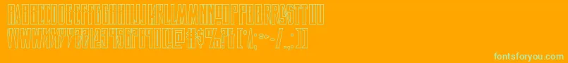 Timberwolfshad2-Schriftart – Grüne Schriften auf orangefarbenem Hintergrund