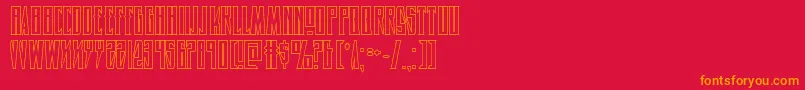 Timberwolfshad2-Schriftart – Orangefarbene Schriften auf rotem Hintergrund