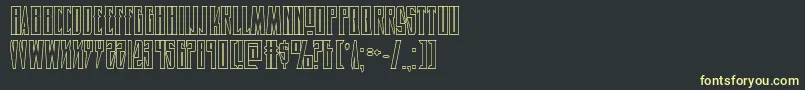 フォントTimberwolfshad2 – 黒い背景に黄色の文字