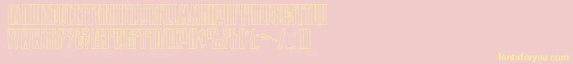 Timberwolfshad2-Schriftart – Gelbe Schriften auf rosa Hintergrund