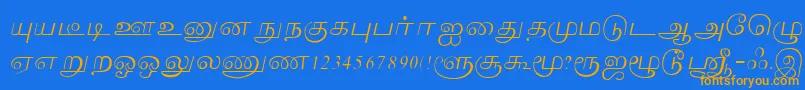 Lakshmi Font – Orange Fonts on Blue Background