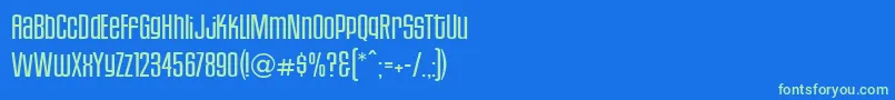 Więcej informacji o czcionce HousegothicLightthree Czcionka HousegothicLightthree – zielone czcionki na niebieskim tle