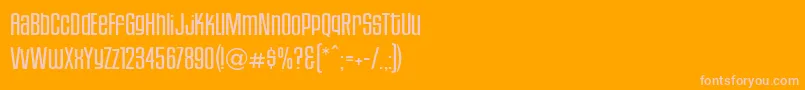 HousegothicLightthree-Schriftart – Rosa Schriften auf orangefarbenem Hintergrund