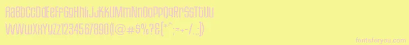 HousegothicLightthree Font – Pink Fonts on Yellow Background