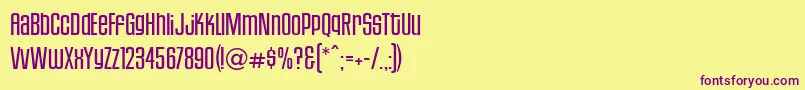 HousegothicLightthree Font – Purple Fonts on Yellow Background