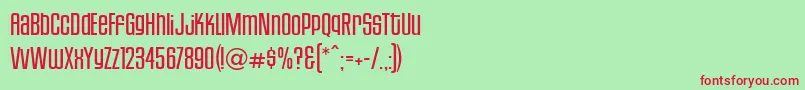 HousegothicLightthree Font – Red Fonts on Green Background