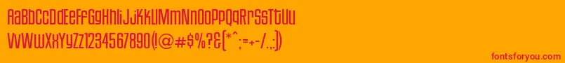 HousegothicLightthree Font – Red Fonts on Orange Background