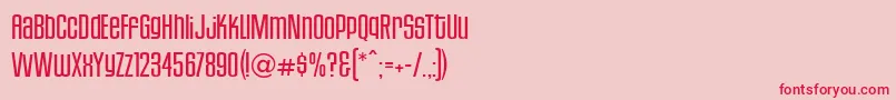 HousegothicLightthree Font – Red Fonts on Pink Background