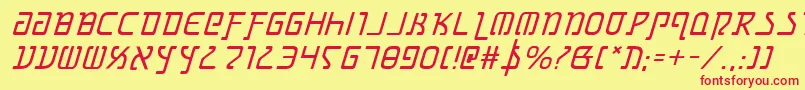 GrimlordItalic Font – Red Fonts on Yellow Background