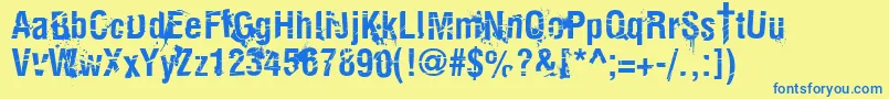 KeetanoKatanaKillbill Font – Blue Fonts on Yellow Background