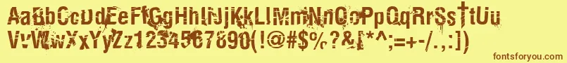 KeetanoKatanaKillbill Font – Brown Fonts on Yellow Background