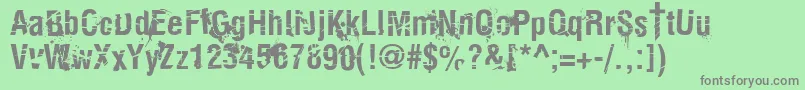 KeetanoKatanaKillbill Font – Gray Fonts on Green Background