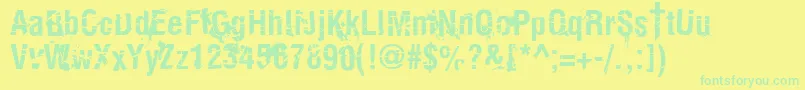 KeetanoKatanaKillbill Font – Green Fonts on Yellow Background