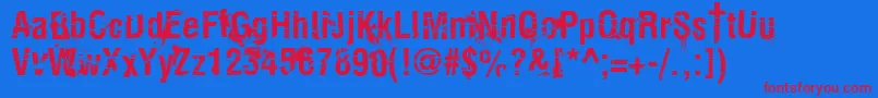 KeetanoKatanaKillbill Font – Red Fonts on Blue Background