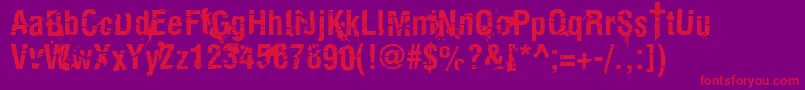 KeetanoKatanaKillbill-Schriftart – Rote Schriften auf violettem Hintergrund