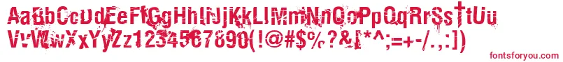 フォントKeetanoKatanaKillbill – 白い背景に赤い文字